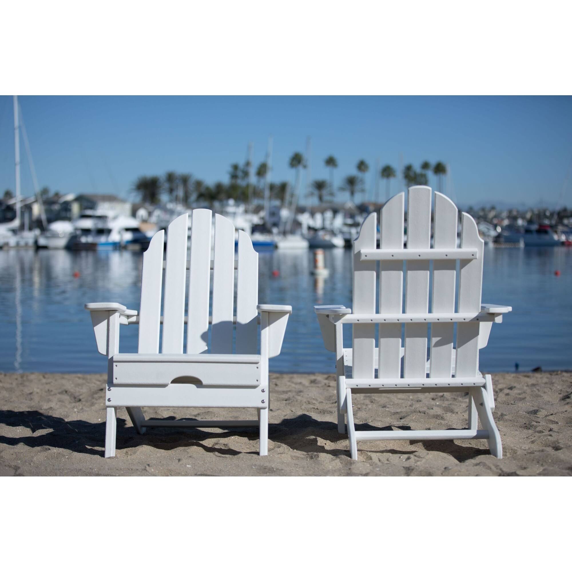 Luxeo Balboa White Folding Adirondack Patio Chair (2-Pack)