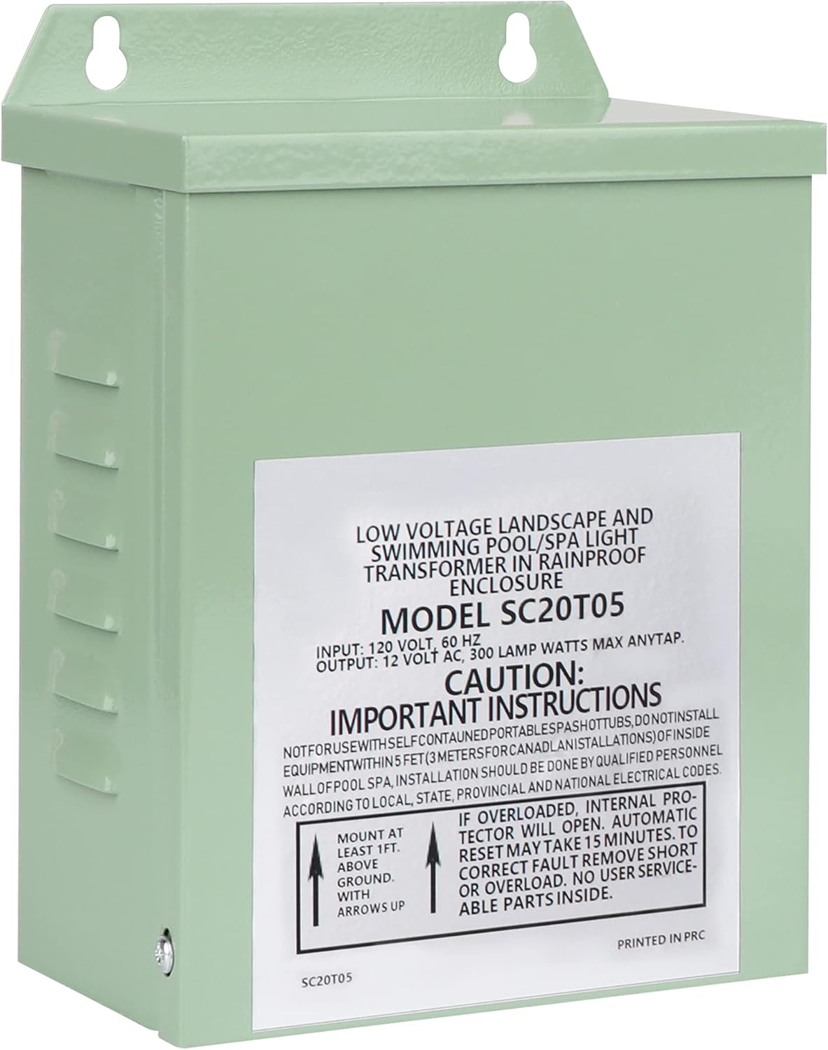 TCEUMIK 300W Pool Light Transformer 120V to 12V AC SPA Bulb Safety 300 Watt Rated Transformer for Indoor/Outdoor Swimming Pool/SPA/Inground Underwater Fixture/Submersible Light/Landscape Light Green