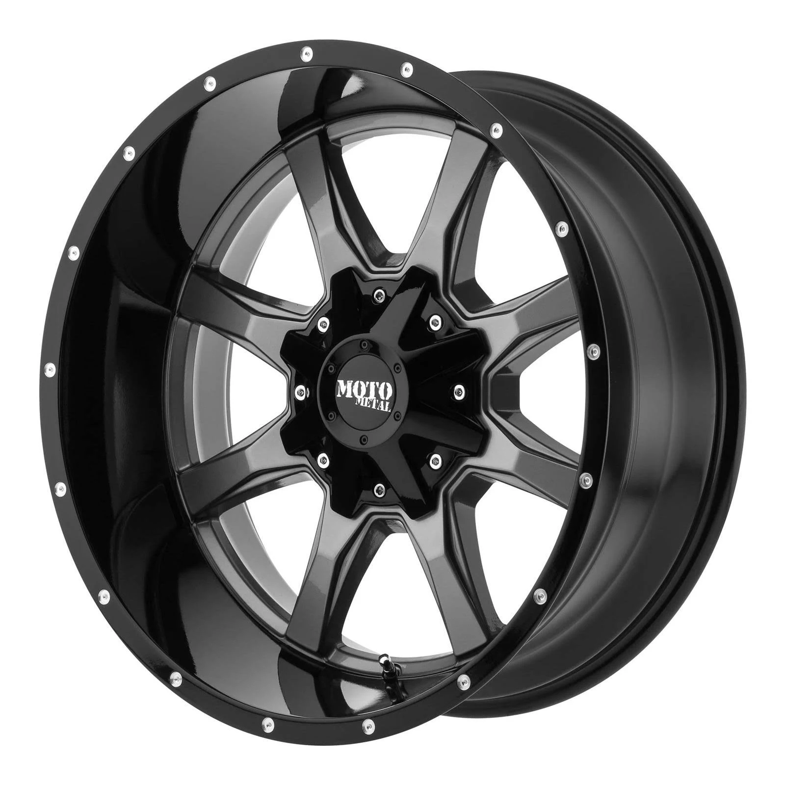 Moto Metal MO970 Grey / Black 18x10 8x6.5 -24mm (MO97081080424N)