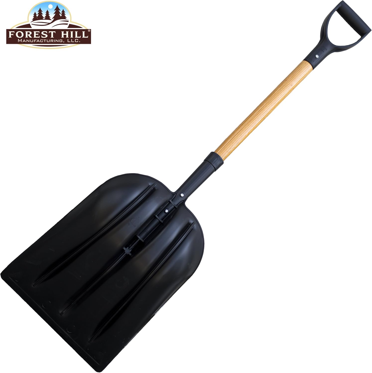 Forest Hill Manufacturing General Purpose Poly Gardener Scoop Shovel (Black Poly, 48-Inch)