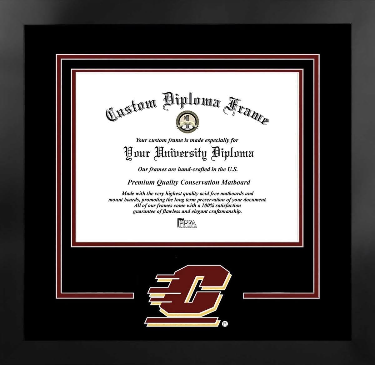 Campus Images MI999NBSD-1185 11 x 8.5 in. Central Michigan University Spirit Diploma Nova Black Frame