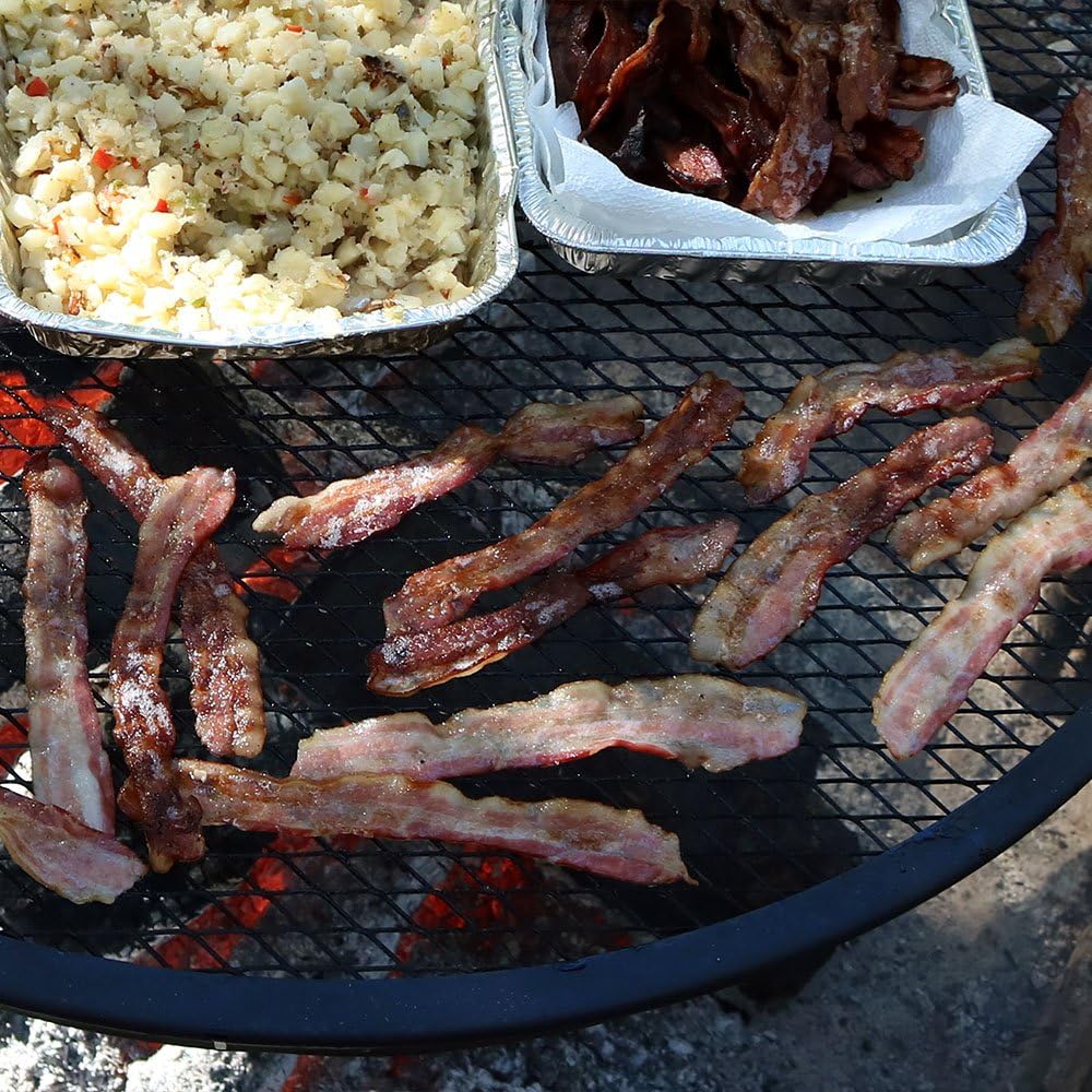 Sunnydaze X-Marks Fire Pit Grill Cooking Grate - Outdoor Round Campfire BBQ Rack - Campfire Cooking Grill - Portable Outside Camping Cookware - Heavy-Duty Steel Construction - 37.5-Inch