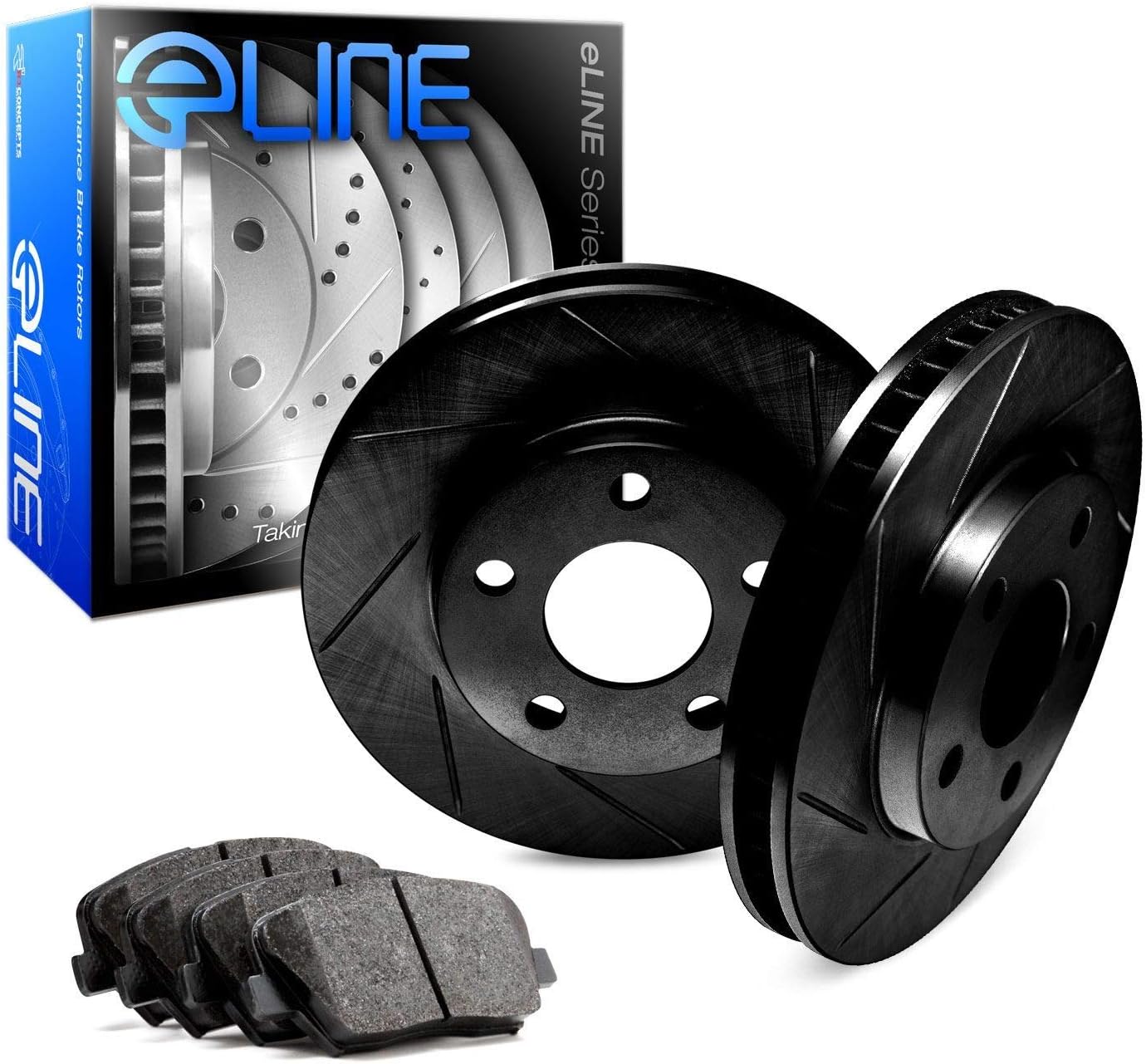 R1 Concepts Front Brakes and Rotors Kit |Front Brake Pads| Brake Rotors and Pads| Ceramic Brake Pads and Rotors |fits 2000-2002 Hyundai Accent