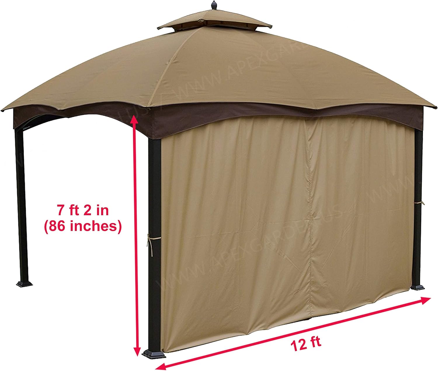 APEX GARDEN 12-ft Privacy Panel Curtain / Side Wall Sunshade (One Side Only)