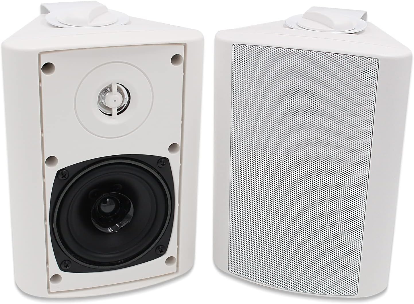 Herdio 4 Inch Outdoor Indoor Patio Bluetooth Wall Mount Speakers Waterproof (Black)