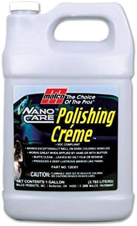 Malco Nano Care Polishing Crème - Produces Deep Gloss on Aged Oxidized or Environmentally Damaged Vehicle Surfaces / 1 Gallon (128301) Pack of 2