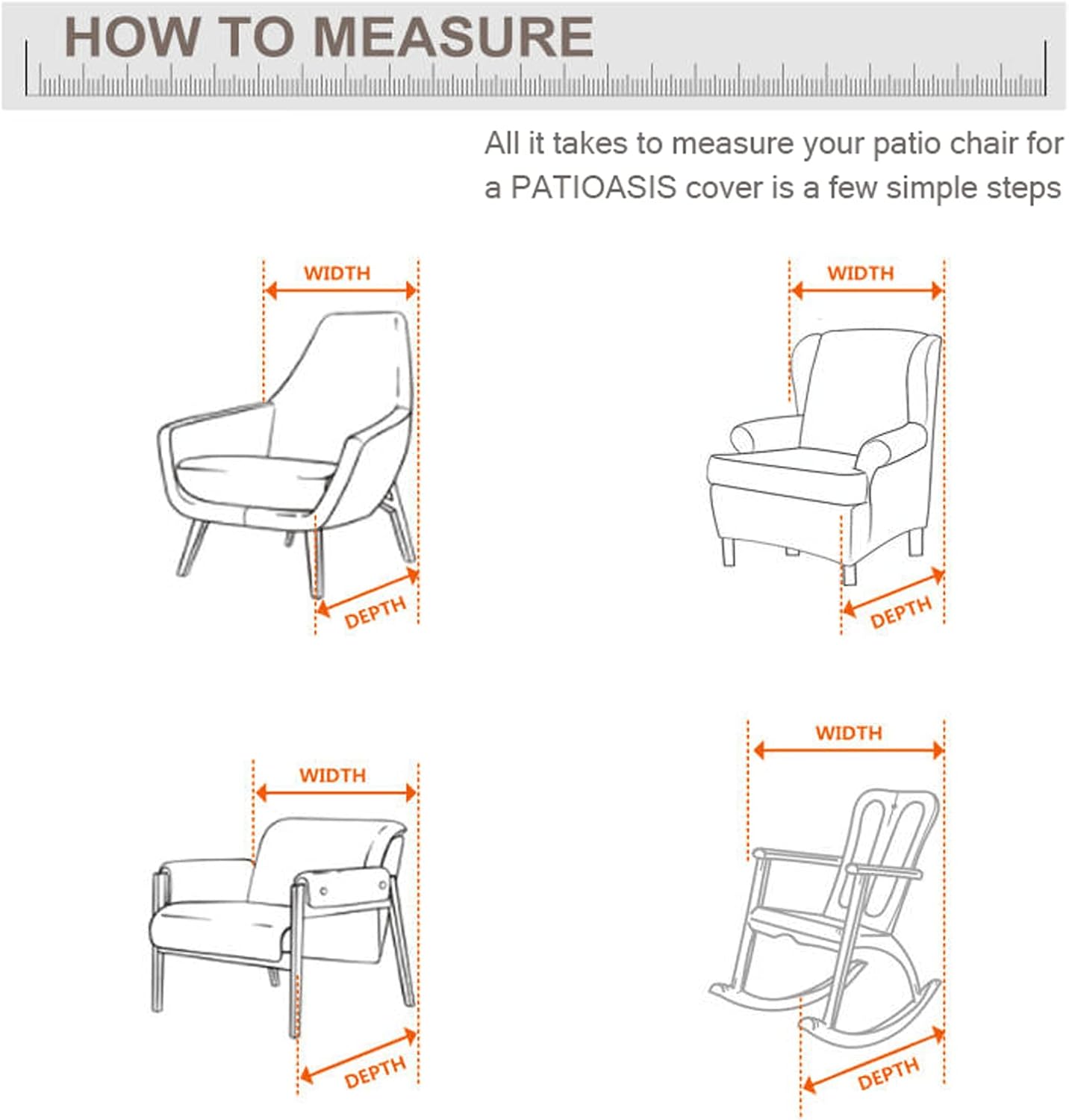 PATIOASIS Patio Chair Covers Set of 2 Heavy Duty Waterproof Lounge Deep Seat Covers Outdoor Lawn Patio Furniture Chair Cover 2 Pack Beige/Brown