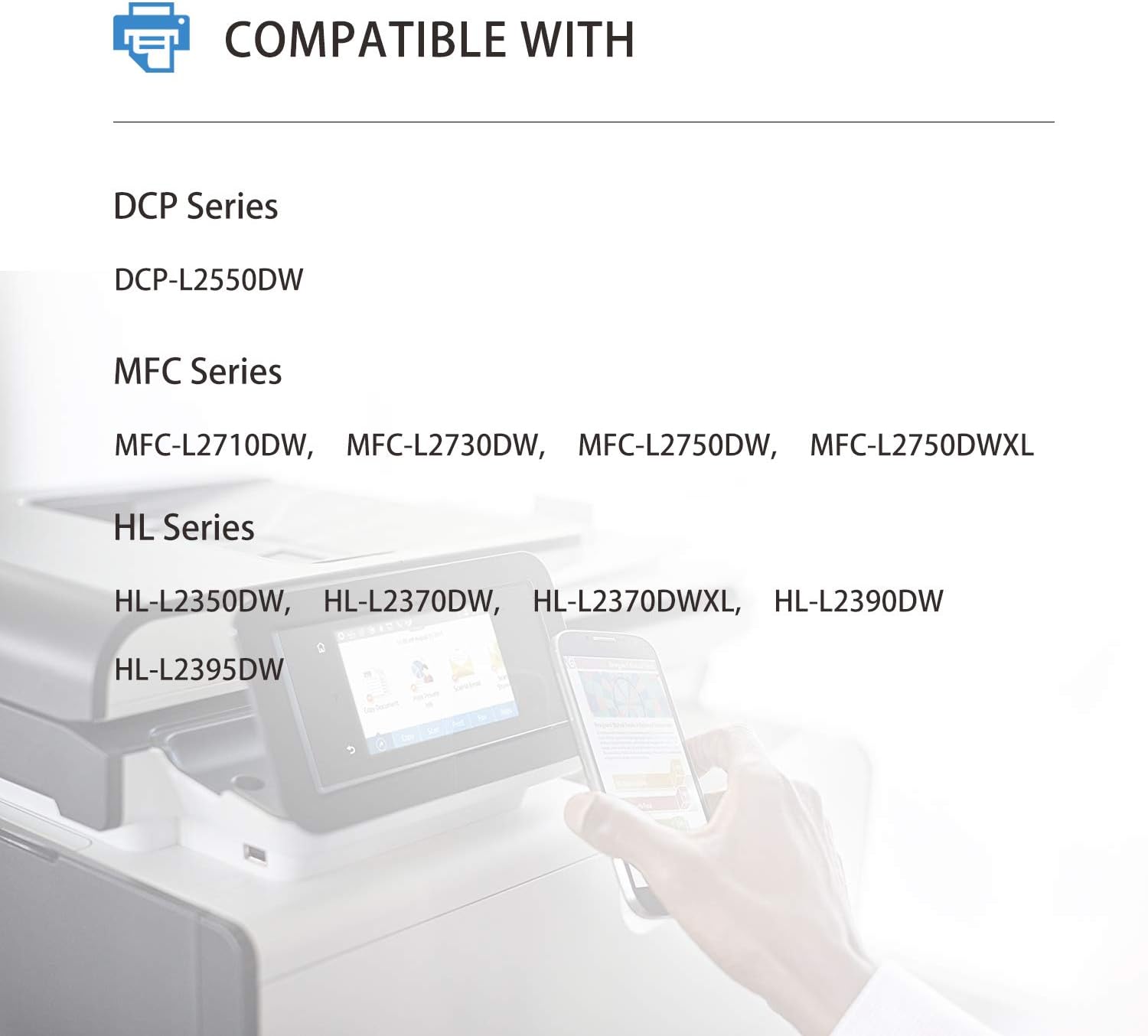 TEINO Compatible Toner Cartridge Replacement for Brother TN760 TN 760 TN730 to use with Brother DCP-L2550DW MFC-L2710DW MFC-L2750DW HL-L2370DW HL-L2395DW HL-L2350DW (Black, 4 Pack) Pack of 2