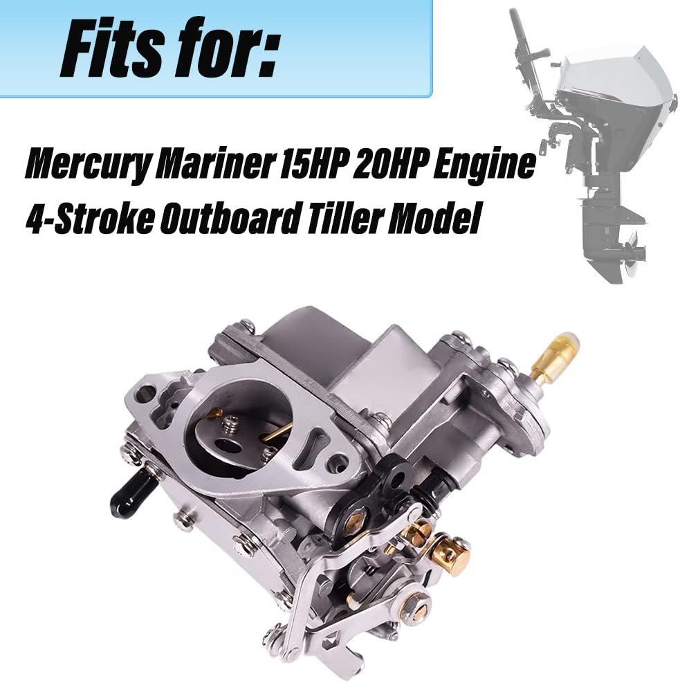 CULMKARI Boat Motor Carburretor Assembly Fits for Mercury Mariner 15HP 20HP Engine 4-Stroke Outboard Tiller Model Replaces 8M0129551 8M0109534 853720T16 853720T20 Boat Motor Parts Pack of 2