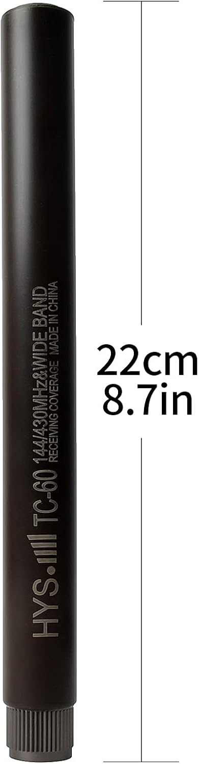 HYSHIKRA TC-60 Dual Band 144/430Mhz 2/2.5dBi Fiberglass 8.6inch Stubby Mobile Car Antenna with UHF-Male (PL259) Connetcor for Midland ICOM Yaesu Kenwood Mobile Radio Transceiver Pack of 2
