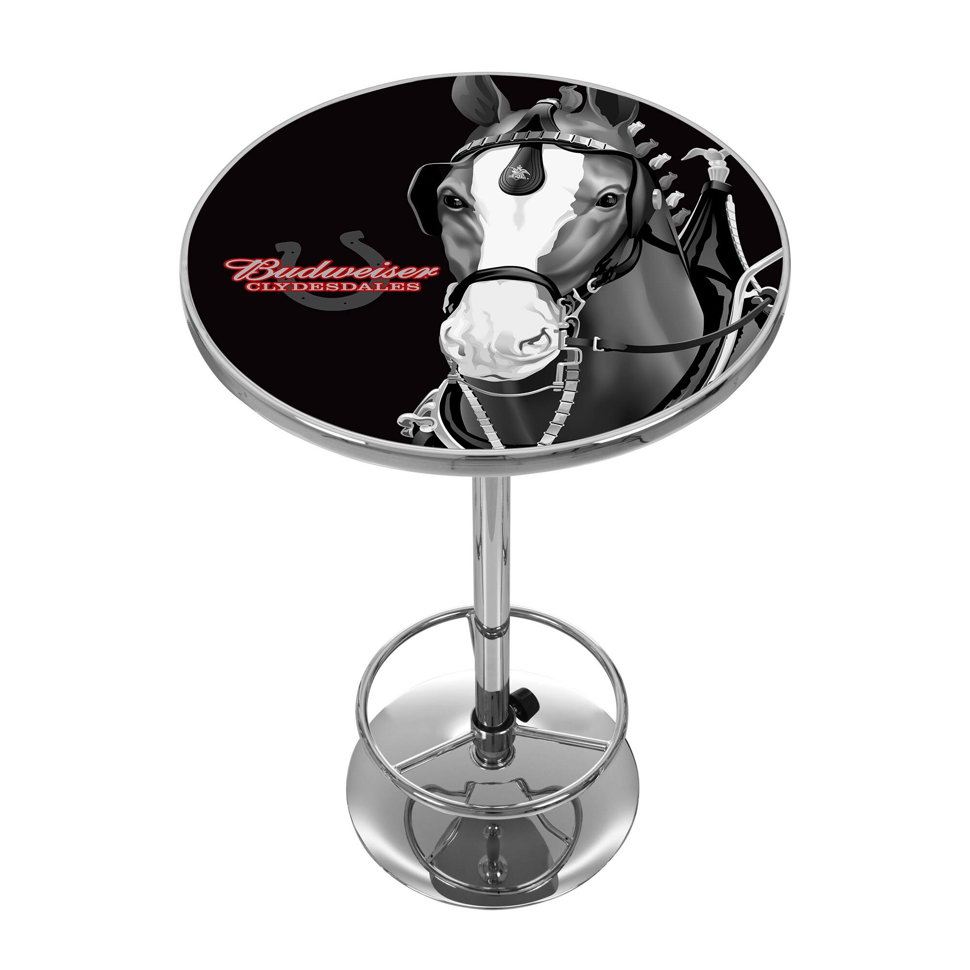 Budweiser Chrome Pub Table - Clydesdale Black