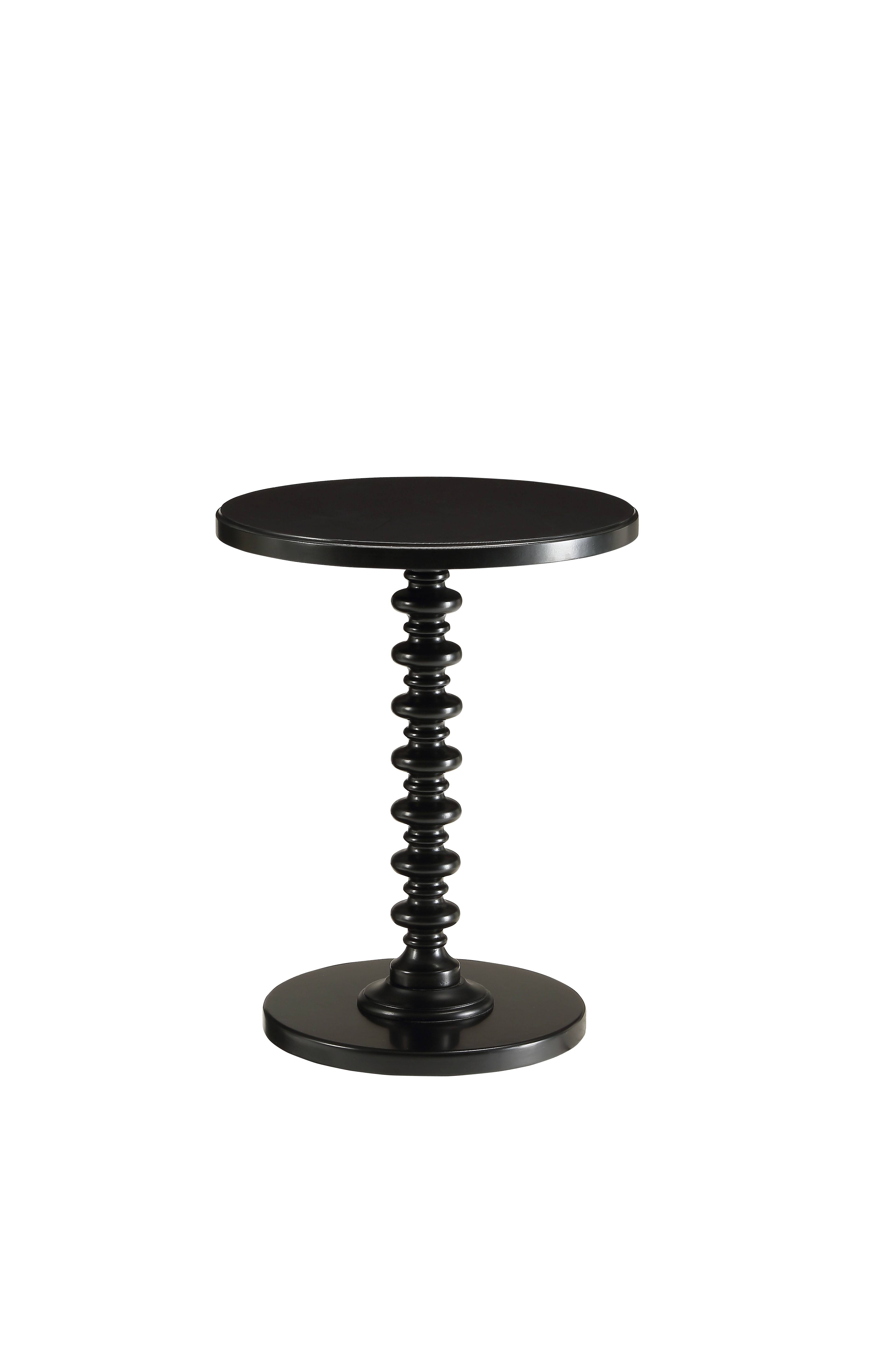 Black Solid Wood Leg Side Table