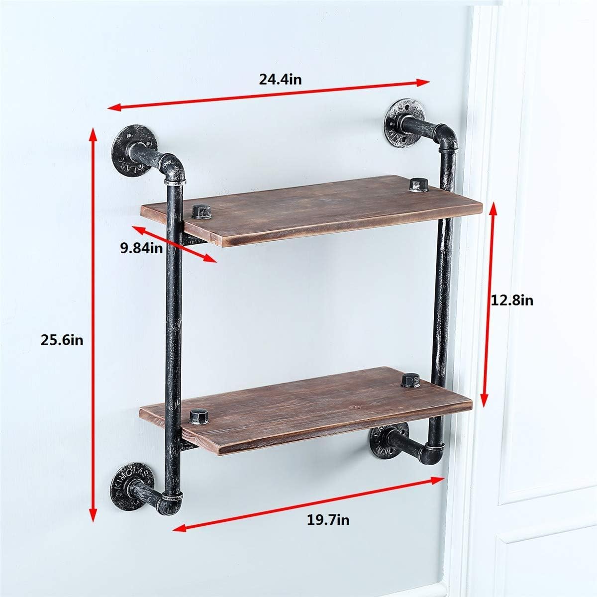 zyfun Rustic Floating Wall Shelves Rustic Wall Shelf with Towel Bar,Towel Racks for Bathroom (24