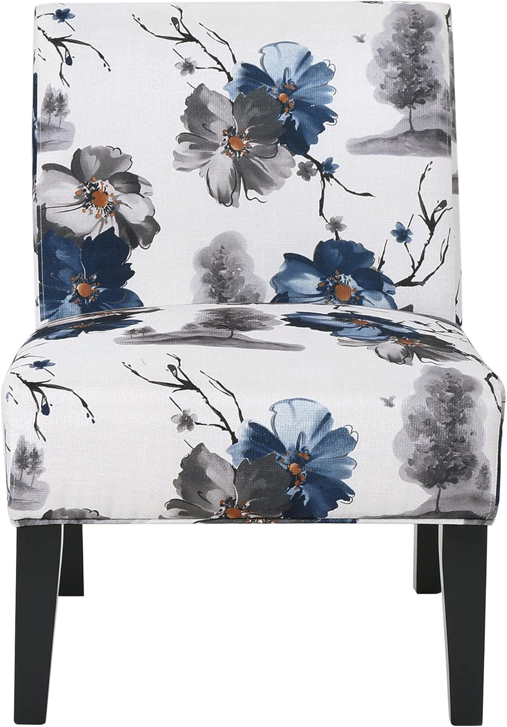Christopher Knight Home 305498 Kendal Traditional Fabric Accent Chair, Print, Matte Black