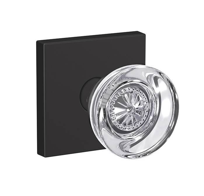 Schlage Fc21hob622col Hobson Knob with Collins Rose Passage and Privacy Lock Matte Black Finish