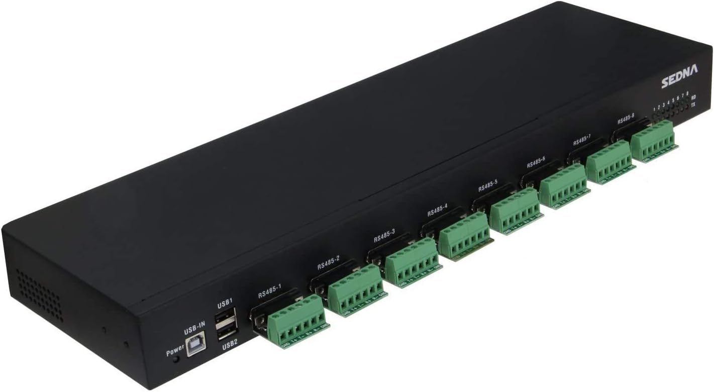 SEDNA - USB to 8 Port Serial Hub with 2 USB 2.0 Port - Com Port Retention - 1U 19 Inch Rack Mount