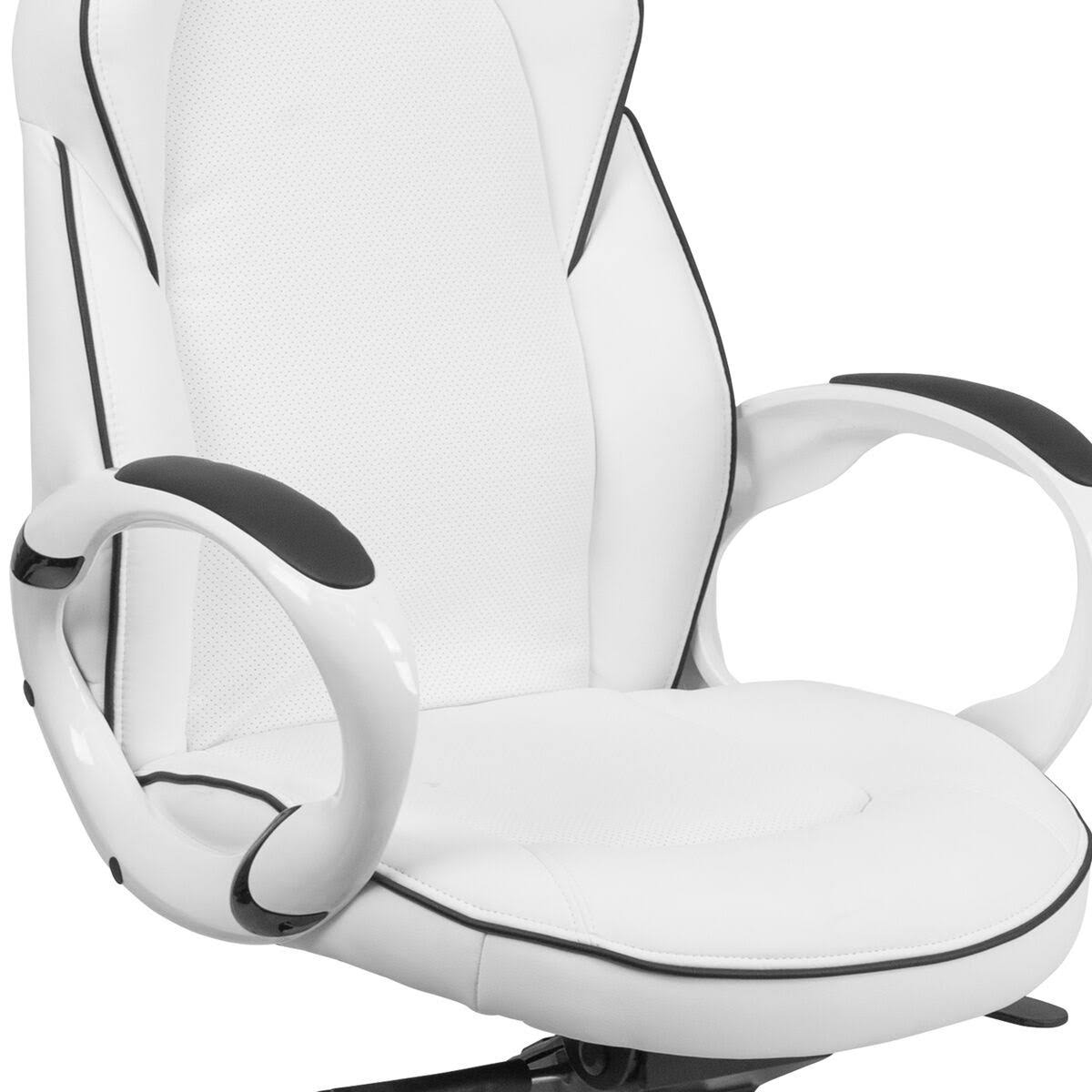 Flash Furniture High Back Vinyl Executive Swivel Office Chair, White/Black