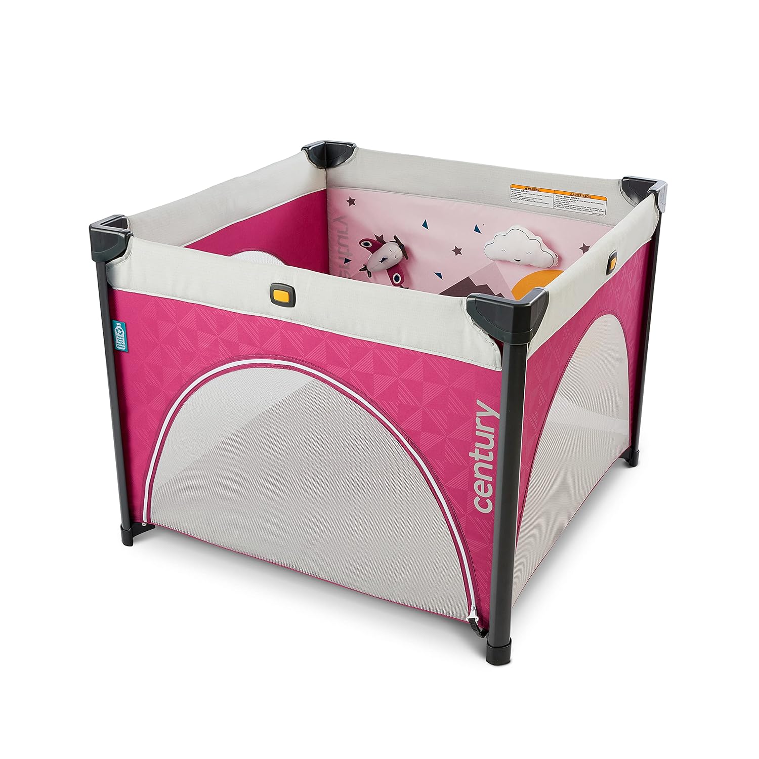 Century Play On 2-in-1 Playard and Activity Center, Playpen Includes Soft Toys and Zippered Door, Metro
