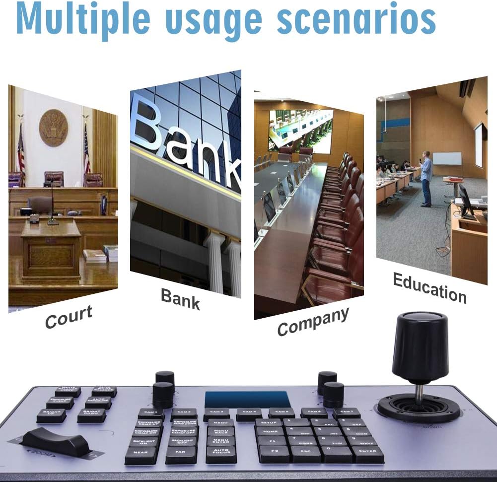 Hsility PTZ Controller IP Camera Controller Joystick with Visca Pelco d/p,RS232 RS422 RJ45 Interface and LCD Screen for Livestream