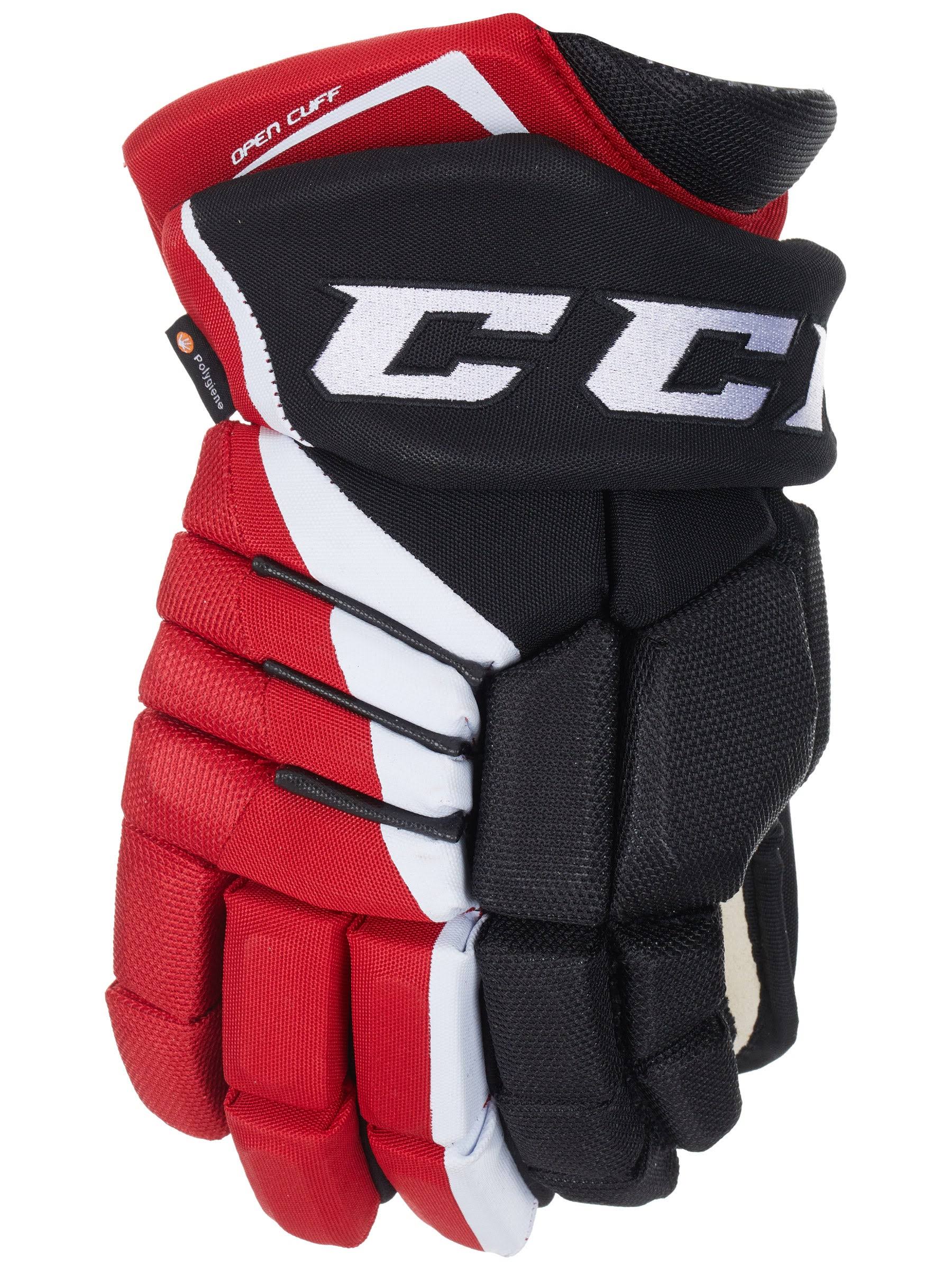 CCM Jetspeed FT4 Hockey Gloves - Senior - Black/Red/White - 14.0x22