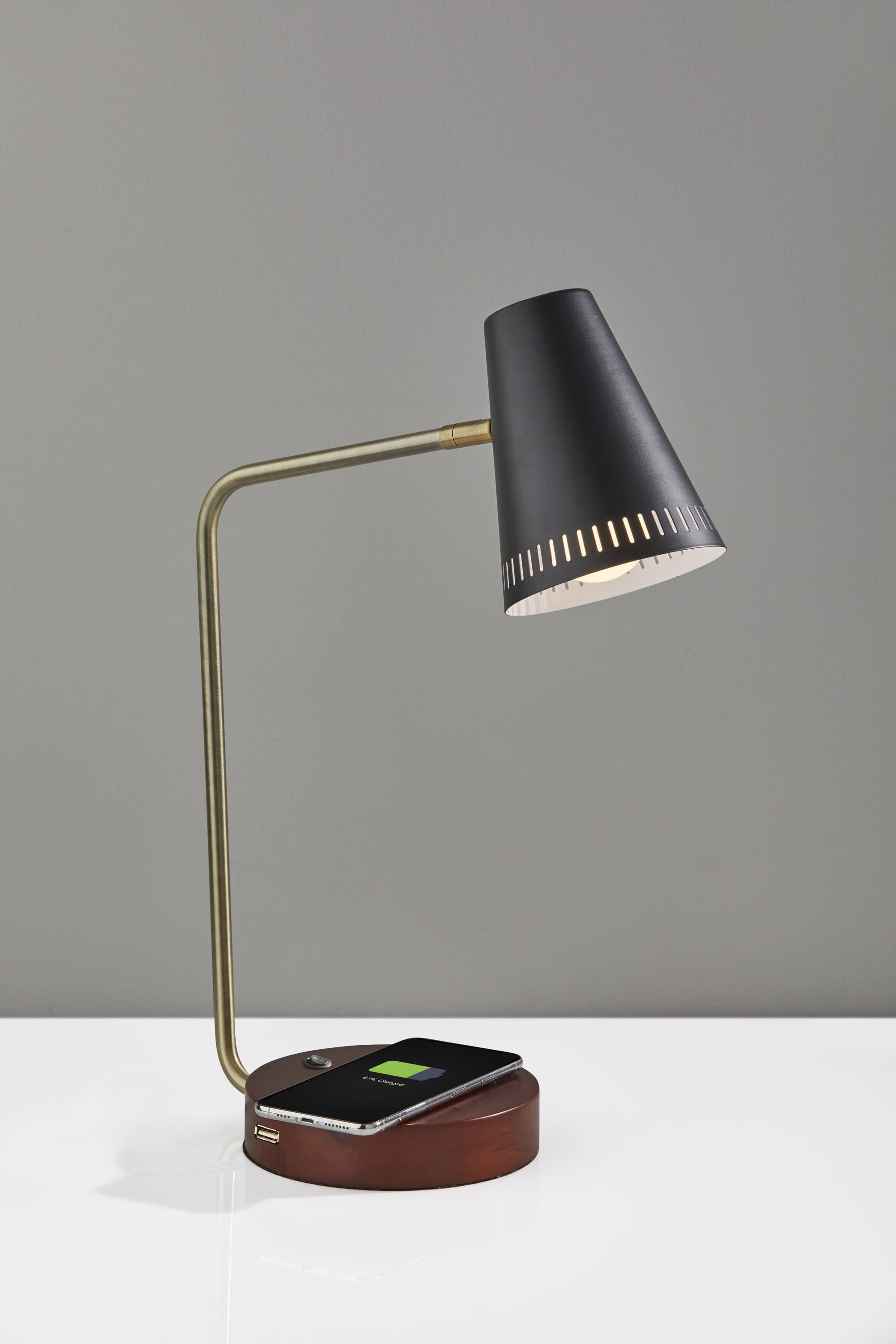 Adesso Morris AdessoCharge Wireless Charging Desk Lamp - Black