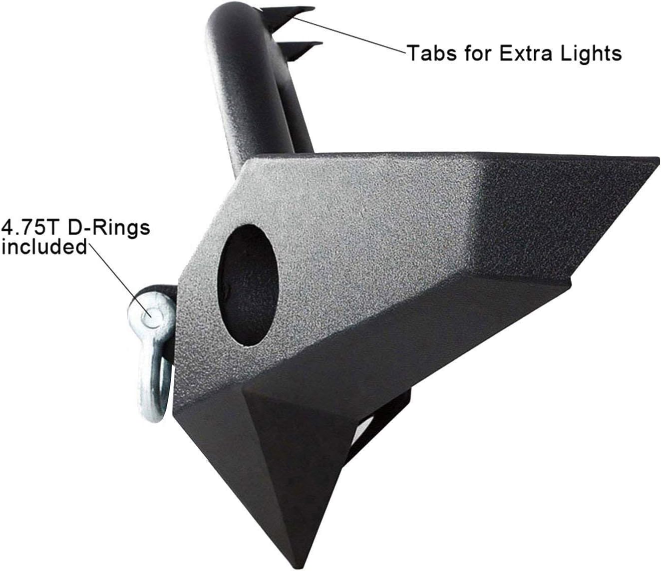 LEDKINGDOMUS Full Width Front Bumper Compatible with 07-18 Jeep Wrangler JK and JK Unlimited Rock Crawler With Fog Lights Hole, Winch Plate Black Textured