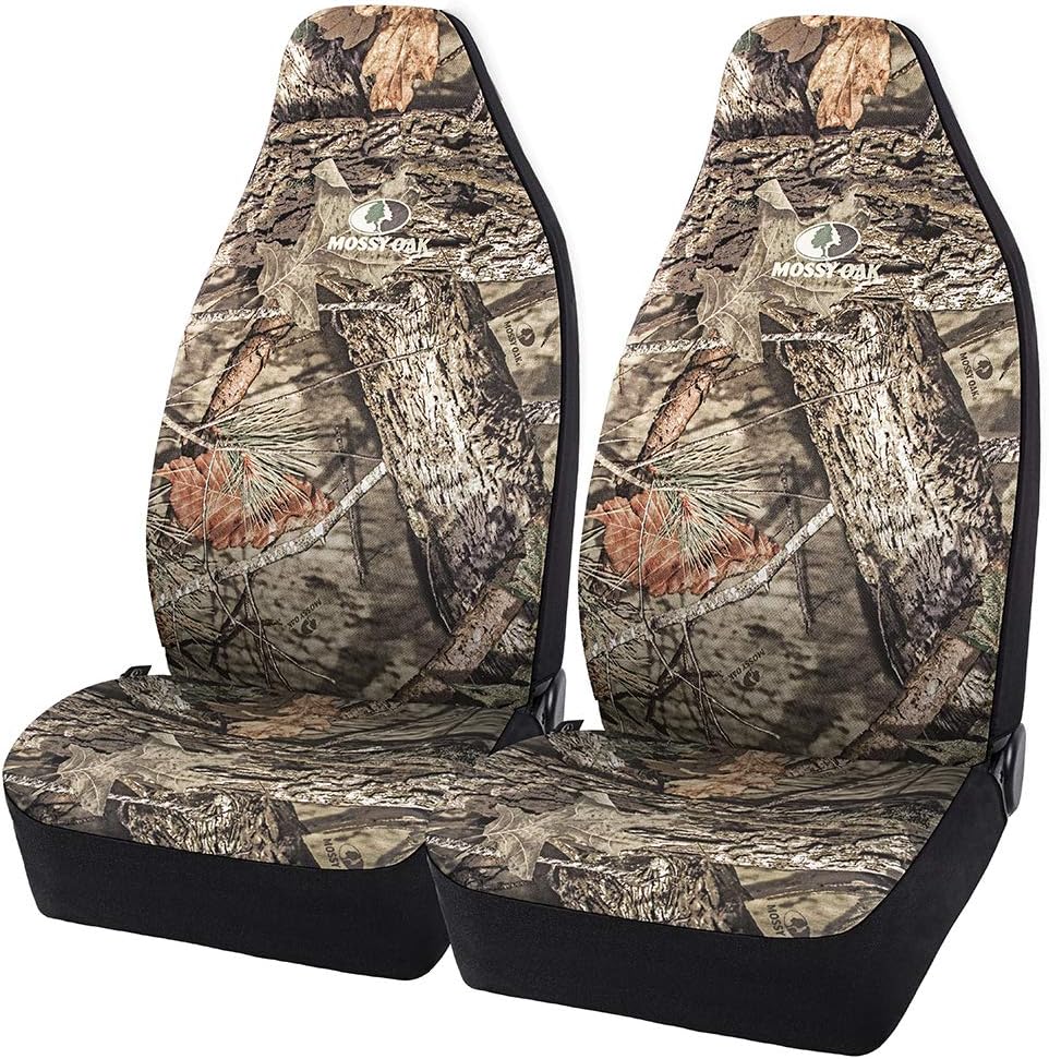 Mossy Oak High Back Camo Seat Covers, Airbag Compatible, Universial Fit, Fit Most Bucket Seats - Made with Premium Cotton Twill - Official Licensed Product