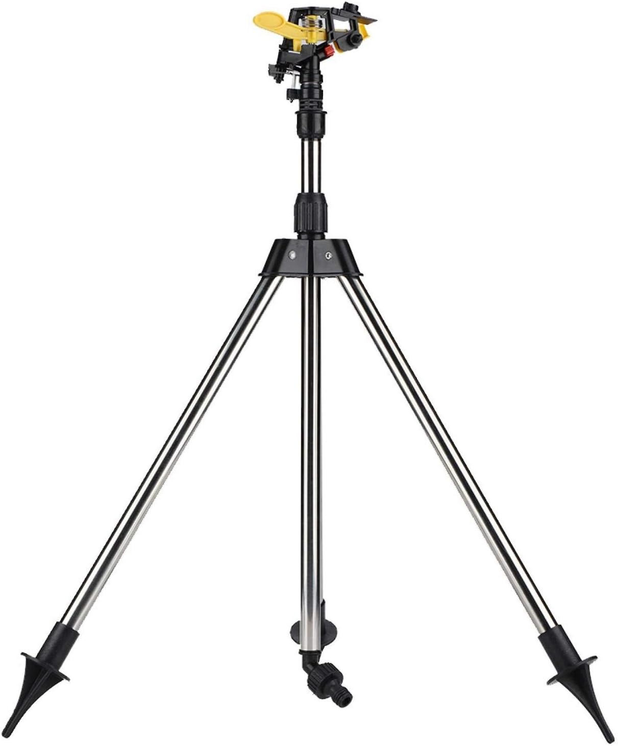 Stainless Steel Water Irrigation Tool - Lawn Impact Plastic Sprinkler on Tripod Base for Yard Pack of 2