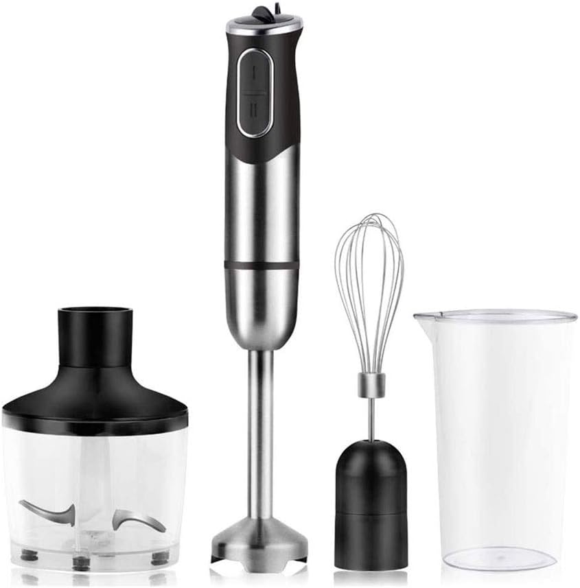 SZHWLKJ 4-in-1 Electric Hand Blender,Speed Immersion Blender Stainless Steel Set Includes BPA-Free Food Chopper,Beaker,Food Processor,Egg Whisk Pack of 2