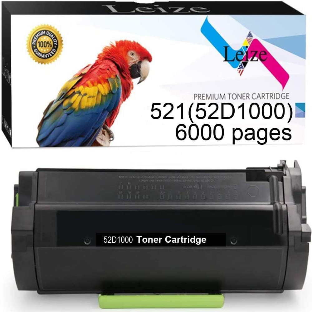 Leize Compatible Toner Cartridge Replacement for Lexmark 52D1000 521 High Yield use for MS810 MS811 MS812n MS812dn MS812de MS812dtn Black 1 Pack Pack of 2