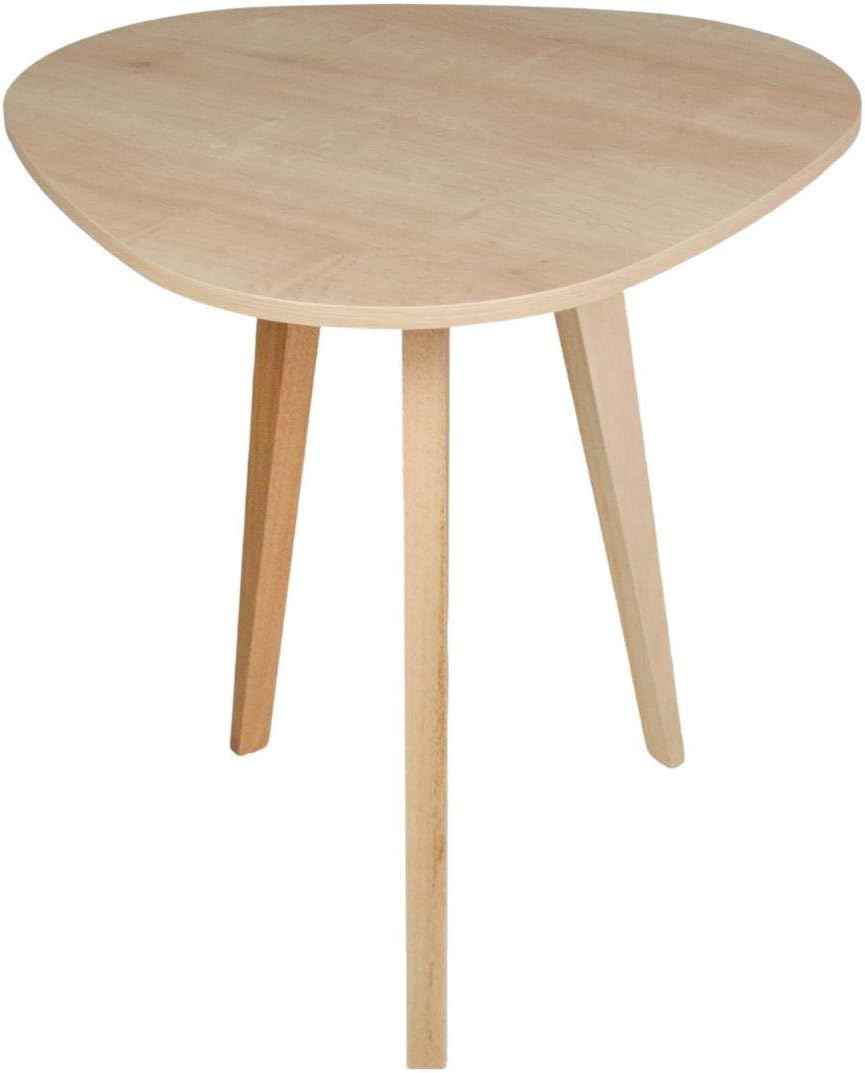 Tall Cocktail Table for The Living Room, Office and Bedroom - 25 x 23 x 24-inch Accent Table with MDP Coating and PVC Edges &ndash; Eucalyptus Wooden Legs - Available in Black, White, Natural Wood