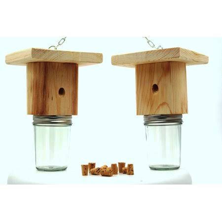Mac&s Best Brothers Natural Wood Carpenter Bee Trap, Set of 2