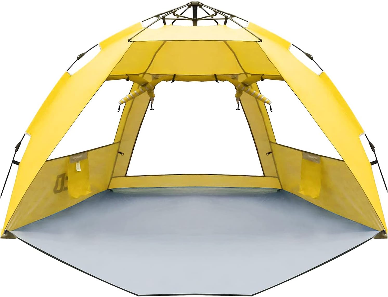 HITOSPORT Beach Tents, Sun Shelter Shade Pop Up Tent for 3-4 Person, UV Protection, with 3 Ventilating Large Windows, Extended Floor