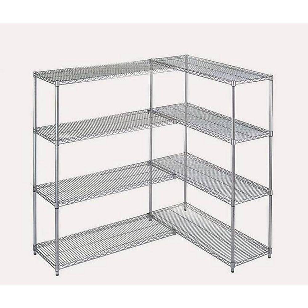 Wesco Industrial Products 272649 Chrome Plated Wire Shelving Add-On Kit, 2400 Pound Capacity, 36x22 Width x 63x22 Height x 24x22