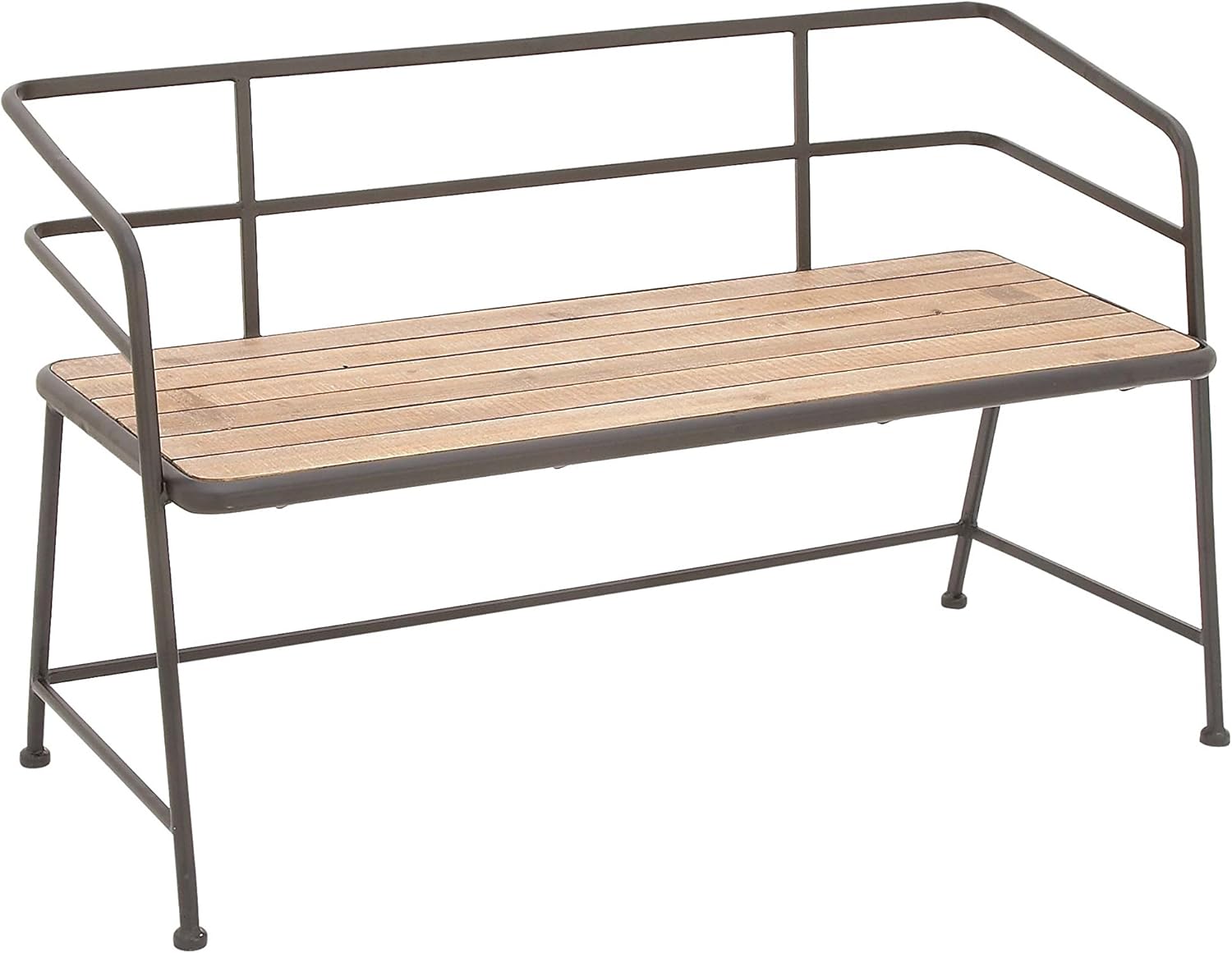 Benzara Bench, Black/Light Brown