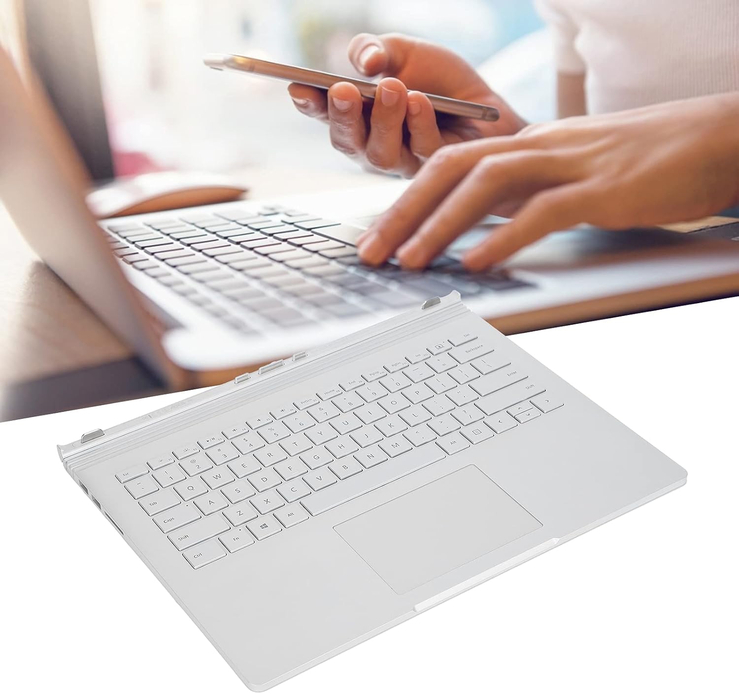 Vbestlife Laptop Keyboard fit for Book Base 1705, Computer Keyboard Replacement Fast Reaction Multifunctional Office Ultra-Thin Keyboard Built-in 11400mAh Battery Compatible with Book Base 1705