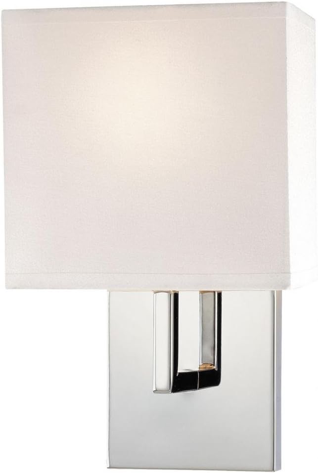 George Kovacs GKP470-077 1 Light Wall Sconce w/White Fabric Shade, Chrome