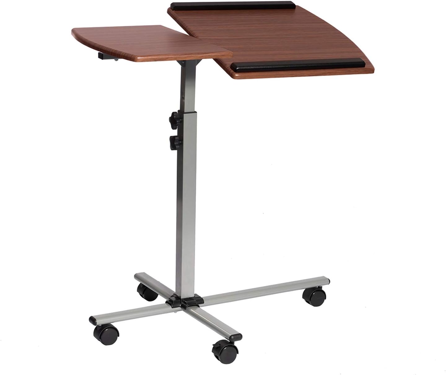 Techni Mobili Rolling Adjustable Laptop Cart, Graphite Pack of 2