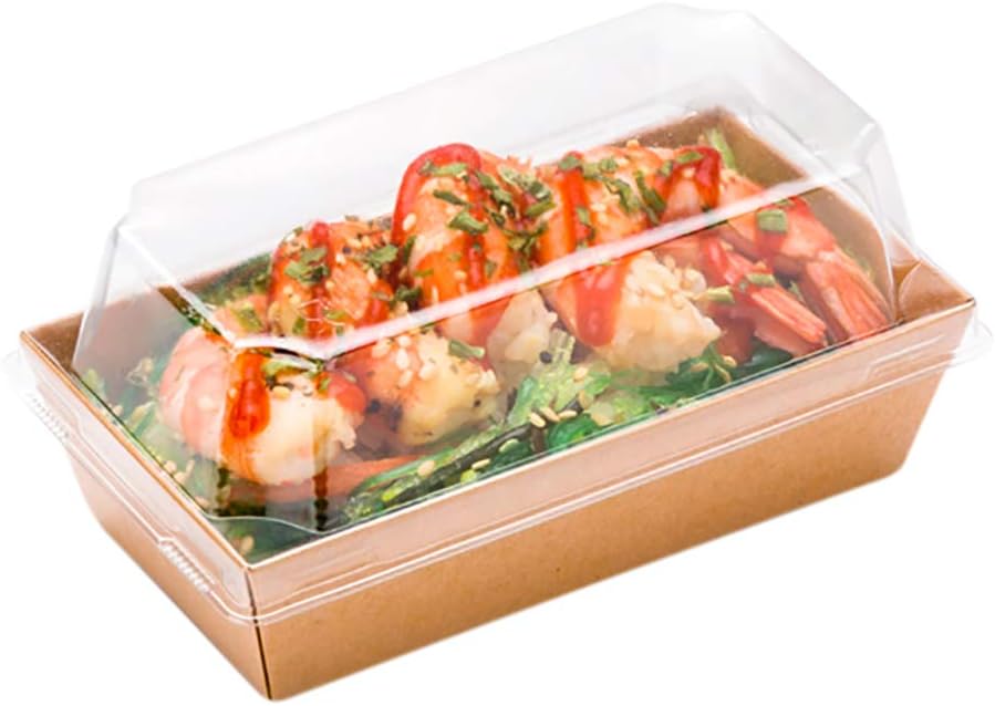 Large Paper Sushi Container - Rectangle Sushi Box - Kraft Brown - 7