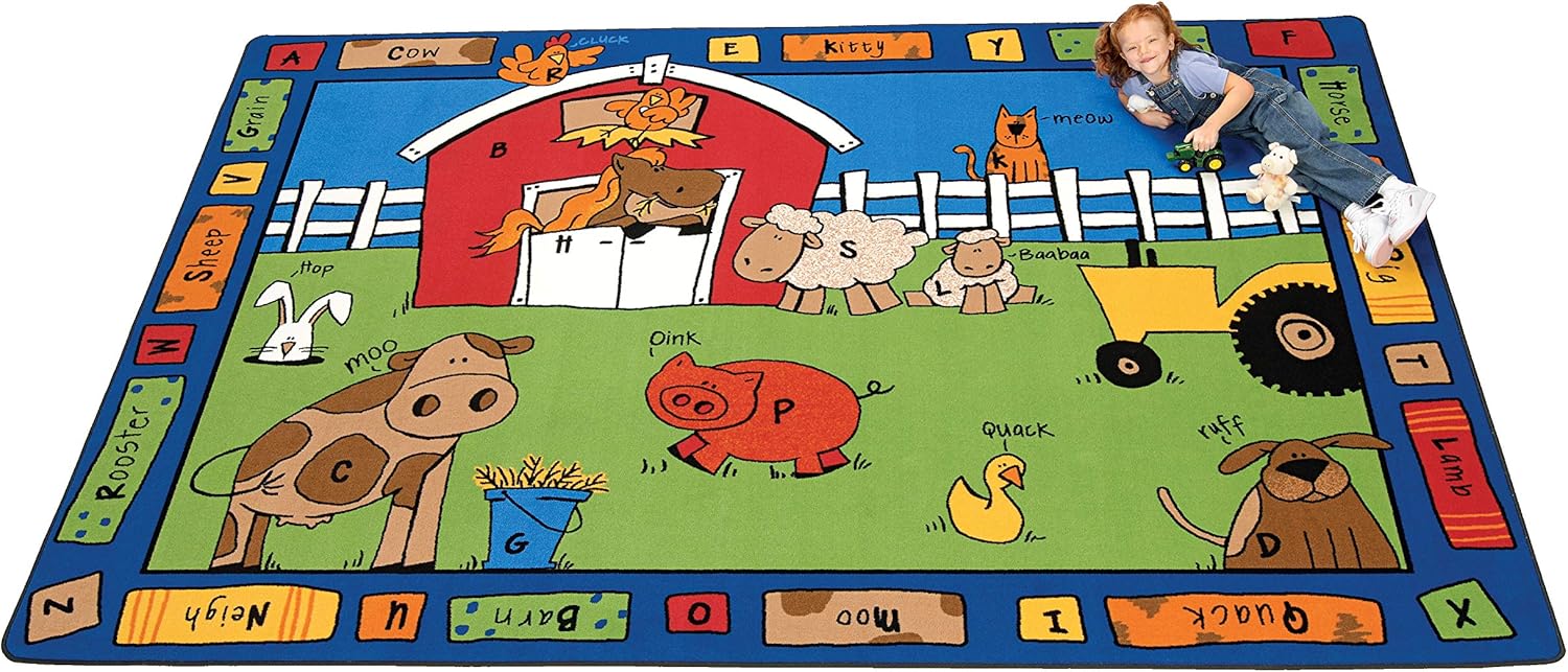 Carpets for Kids 5212 Alphabet Farm 8ft 4in x 11ft 8in Rectangle Pack of 2