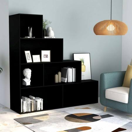 Book Cabinet/Room Divider Black 61 inchx9.4 inchx63 inch Chipboard