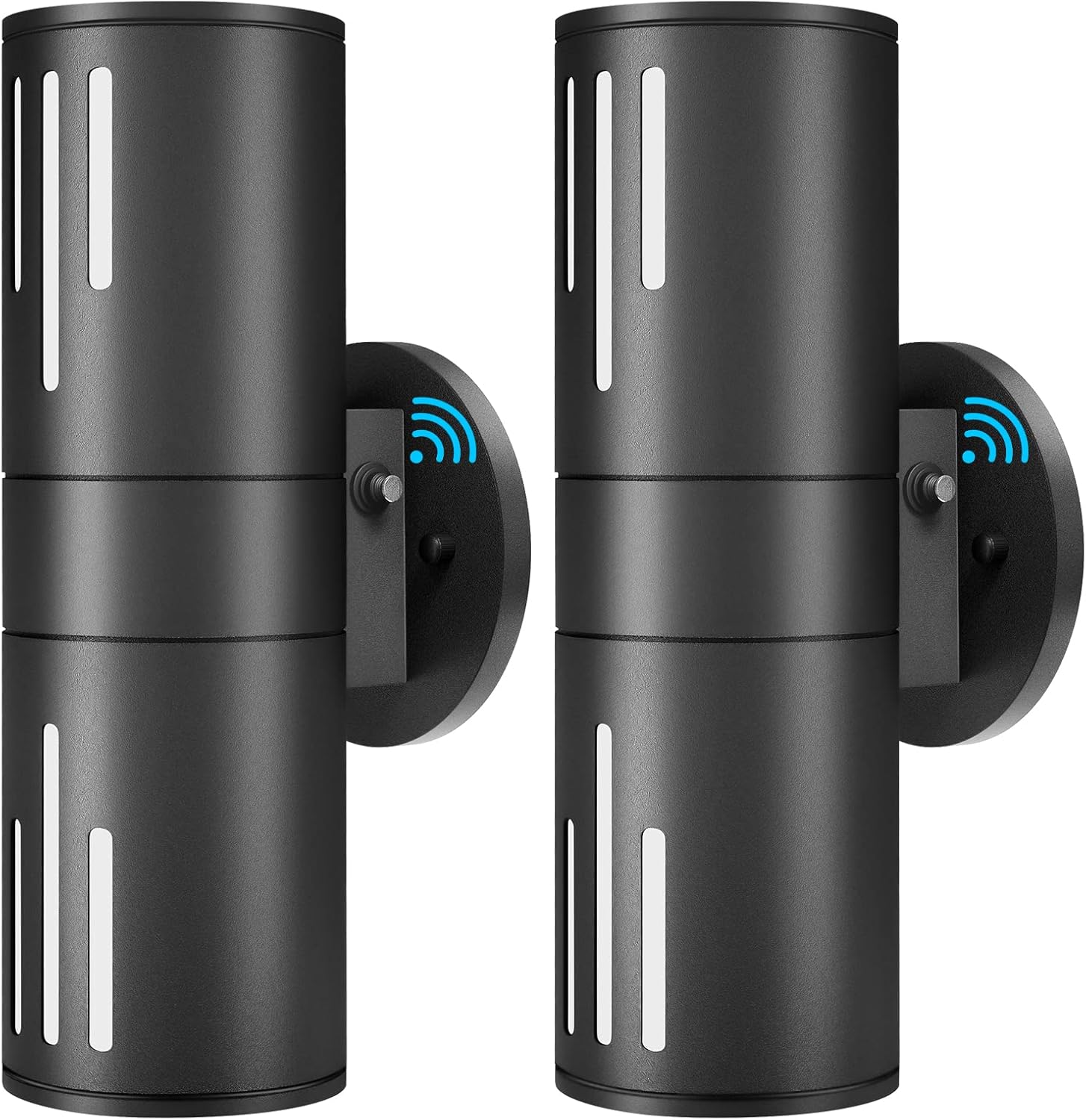 2-Pack Up Down Wall Lights, Dusk to Dawn Sensor Outdoor Wall Sconces, Exterior Wall Lantern Fixture with E26 Base Socket, Wall Mount Lights Anti-Rust Waterproof for Patio Garage Doorway (Square Base)