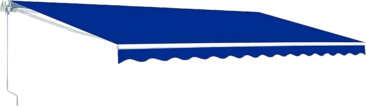 ALEKO AW10X8BWSTR03 Retractable Patio Awning 10 x 8 Feet Blue and White Striped