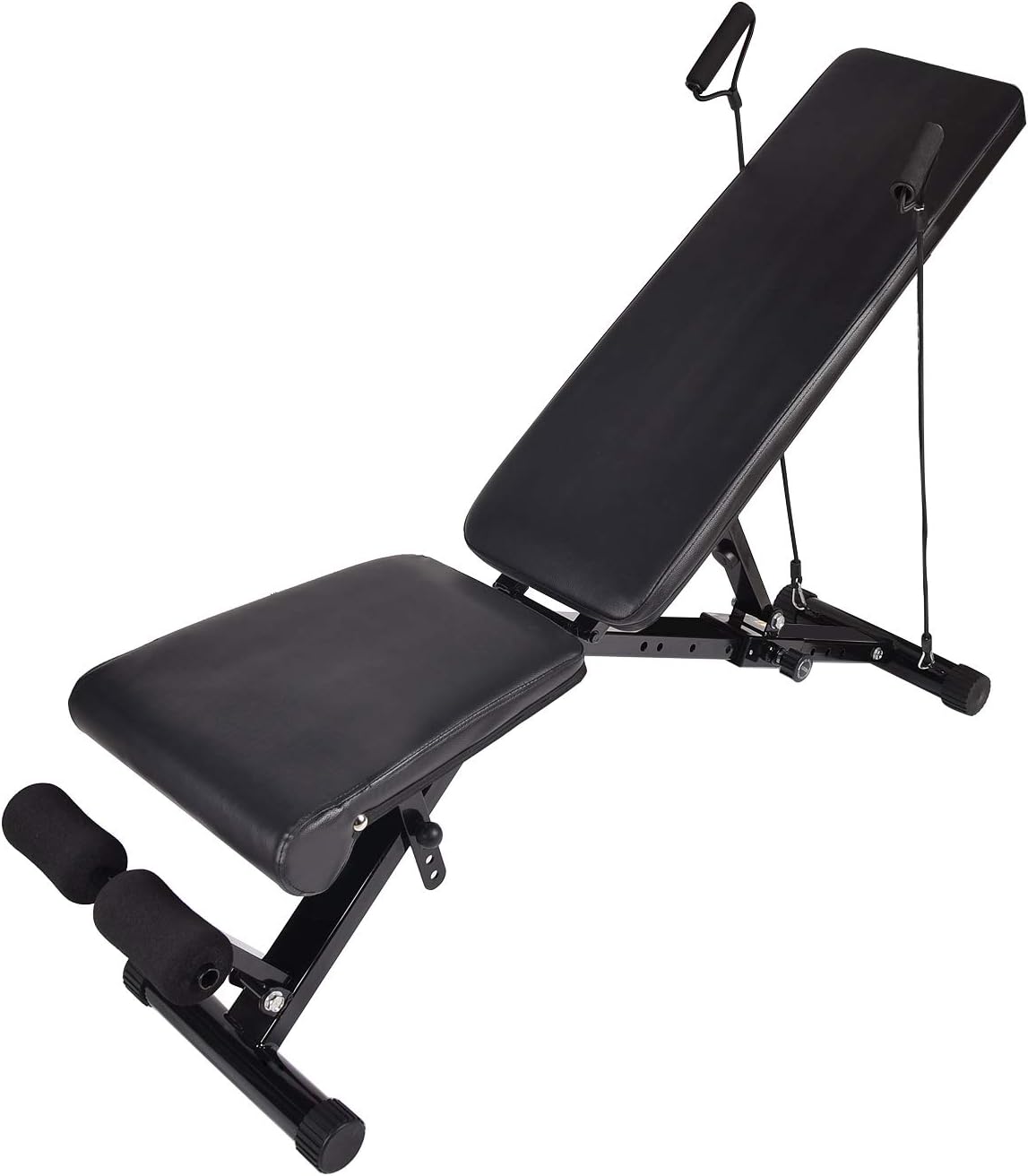 SOLIDEE Adjustable Weight Bench Exercise Bench Strength Training Incline Flat Decline Full body Workout Utility Sit up Bench with Leg Extension Resistance Bands Foldable For Home Gym Fitness Pack of 2