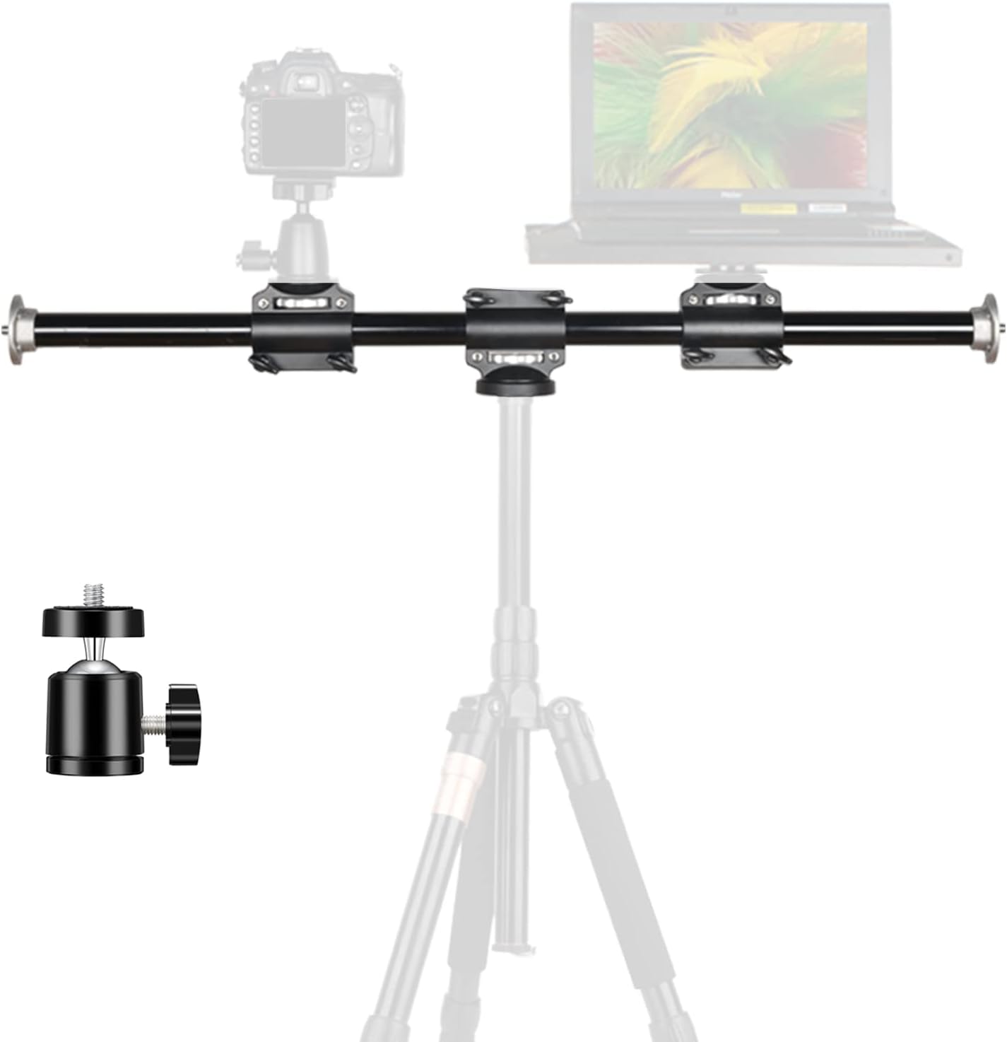 SOONPHO Horizontal Tripod Arm 40inches/100cm,3/8 Screw Support Tripod Extension Bar for Camera,Professional Photography Studio,Outdoor Macro Overhead Photography