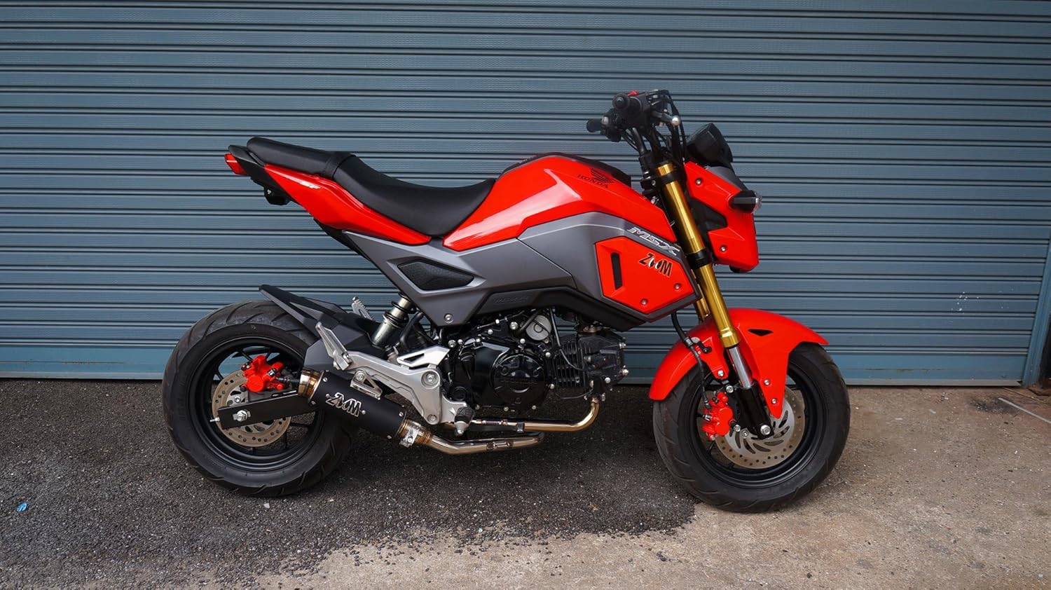 VHOB JL JIA LE Zoom Exhaust Honda GROM 125 MSX 2013-2019 125SF Full System Loop Low Mount Black 2SLZ