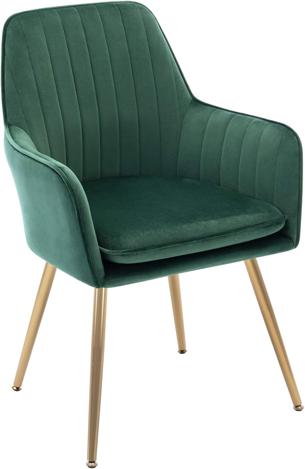 DMF Furniture Modern Velvet Accent Chair High Back Elegant Dinning Chairs with Arms in Living Guest Room (Blue)