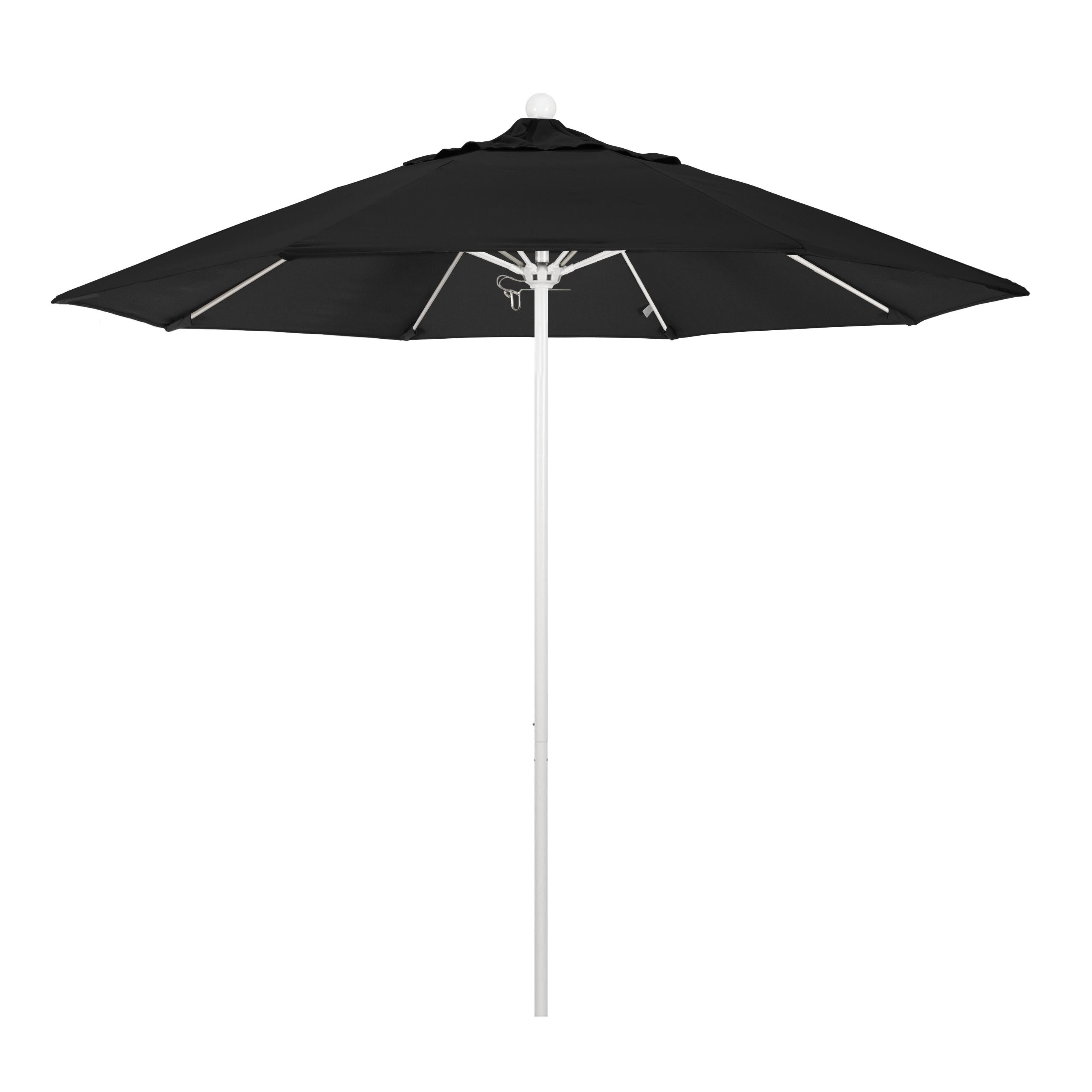 California Umbrella - 9& Fiberglass Market Umbrella SA08 - Black 170: Matted White - Pacifica