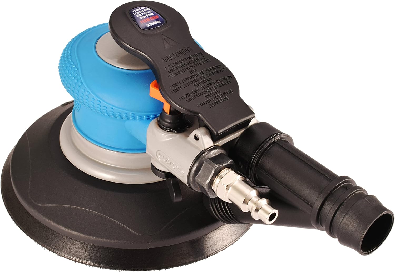 Dynastus 6-Inch Self-Vacuuming Random Orbit Air Palm Sander, Dual Action Pneumatic Polisher with Velcro Hook and Loop Backing Pad and 10pcs Sanding Discs
