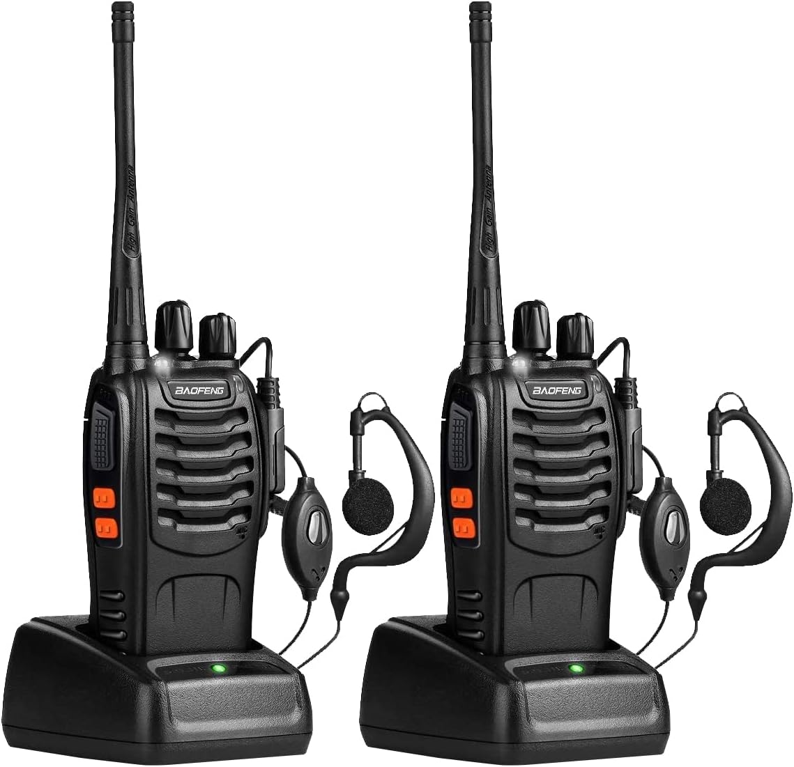 Baofeng Long Range Walkie Talkies 5 Pack Two Way Radios with Earpiece UHF Handheld Rechargeable BF-888s Walkie Talkie for Adults or Kids Li-ion Battery and Charger Included Pack of 2